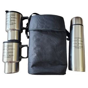 Travel Thermos and 2 Mugs Set